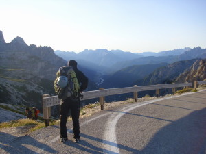 Klettertour in den Dolomiten.